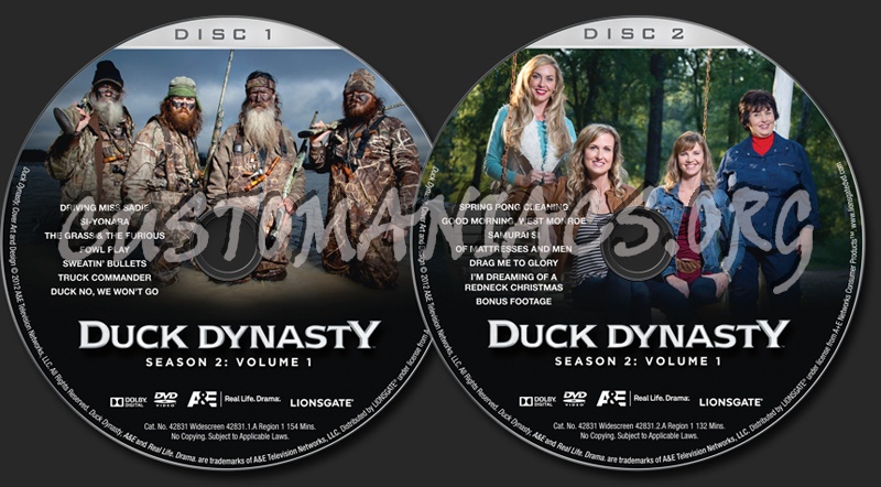Duck Dynasty Season 2 Volume 1 dvd label