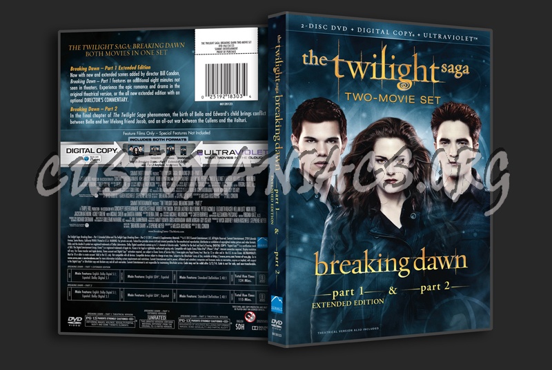 The Twilight Saga Breaking Dawn 2-Movie Set dvd cover