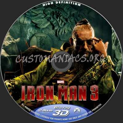 Iron Man 3 (2D+3D) blu-ray label