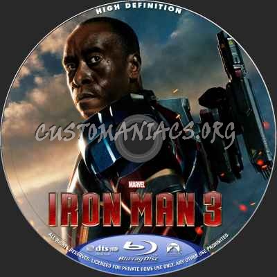 Iron Man 3 (2D+3D) blu-ray label