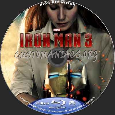 Iron Man 3 (2D+3D) blu-ray label