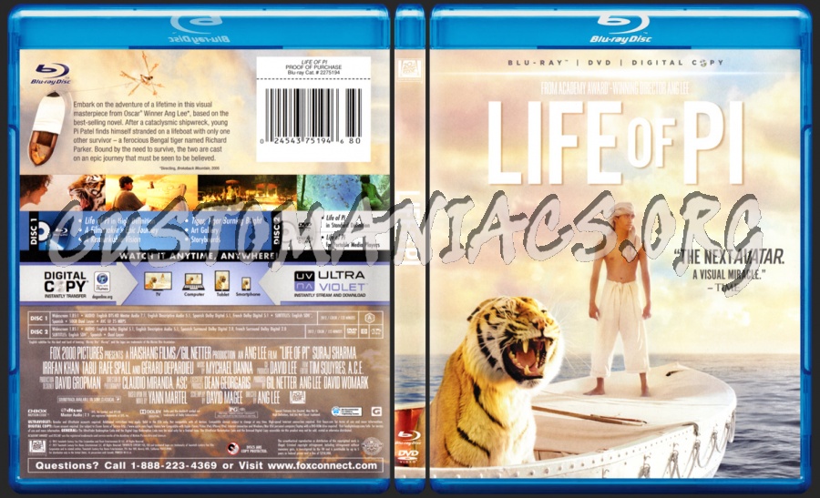 Life Of Pi blu-ray cover