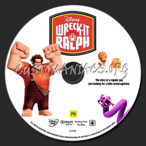 Wreck It Ralph dvd label