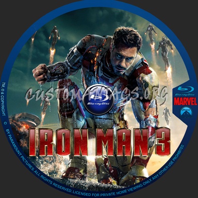 Iron Man 3 blu-ray label