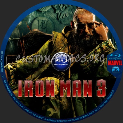 Iron Man 3 blu-ray label