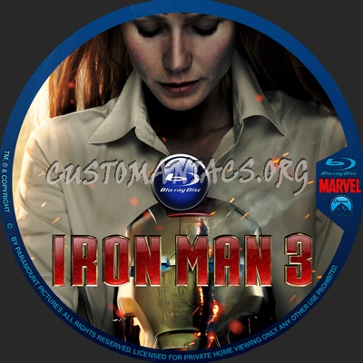 Iron Man 3 blu-ray label