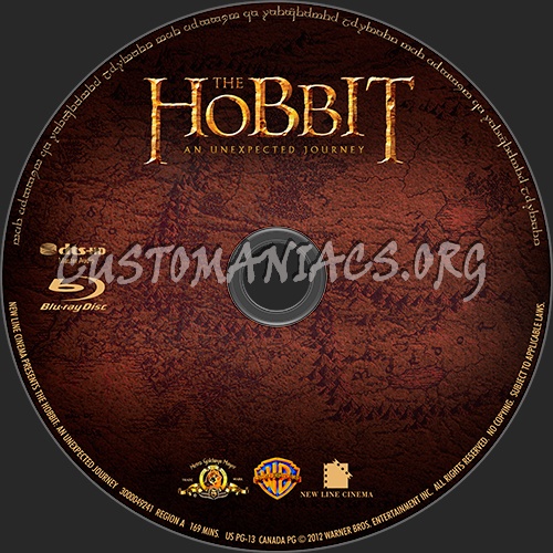 The Hobbit: An Unexpected Journey blu-ray label