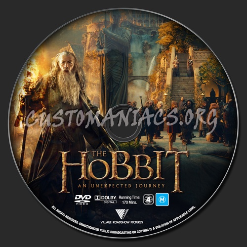 The Hobbit - An Unexpected Journey dvd label