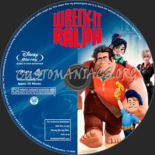 Wreck-It Ralph blu-ray label