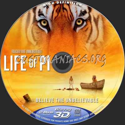 Life Of Pi (2D+3D) blu-ray label