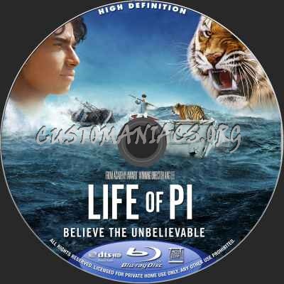 Life Of Pi (2D+3D) blu-ray label