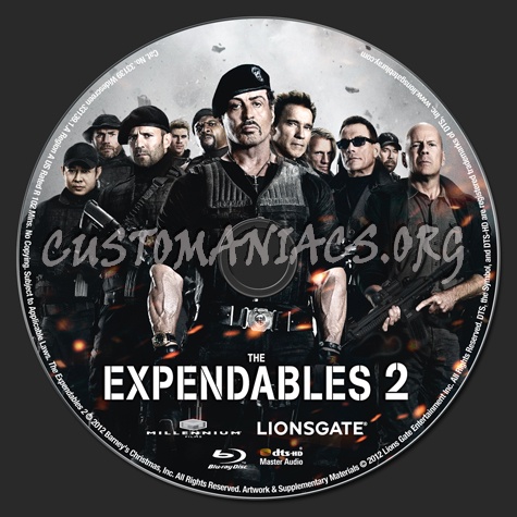 The Expendables 2 blu-ray label