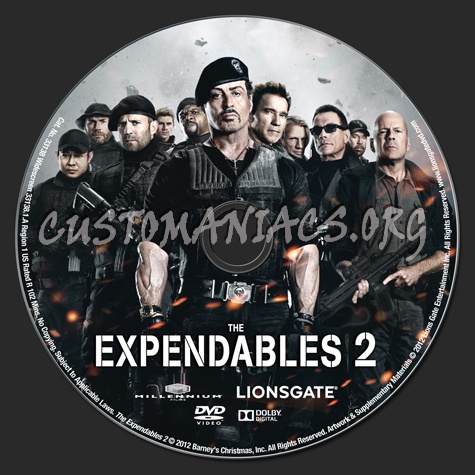 The Expendables 2 dvd label