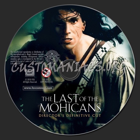 The Last of the Mohicans blu-ray label