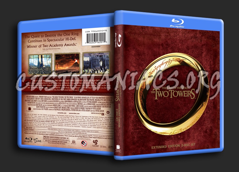 The Lord of the Rings - The Two Towers blu-ray cover