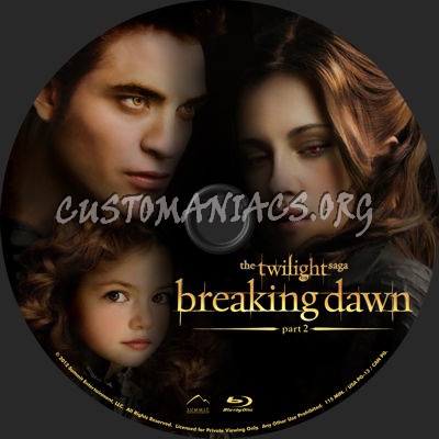 The Twilight Saga: Breaking Dawn - Part 2 blu-ray label