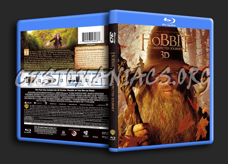 The Hobbit: An Unexpected Journey 3D blu-ray cover