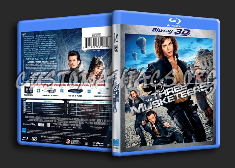The Three Musketeers 3D blu-ray cover