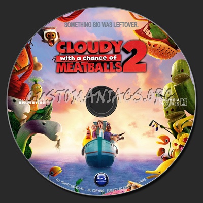 Cloudy With A Chance Of Meatballs 2 (2013) blu-ray label