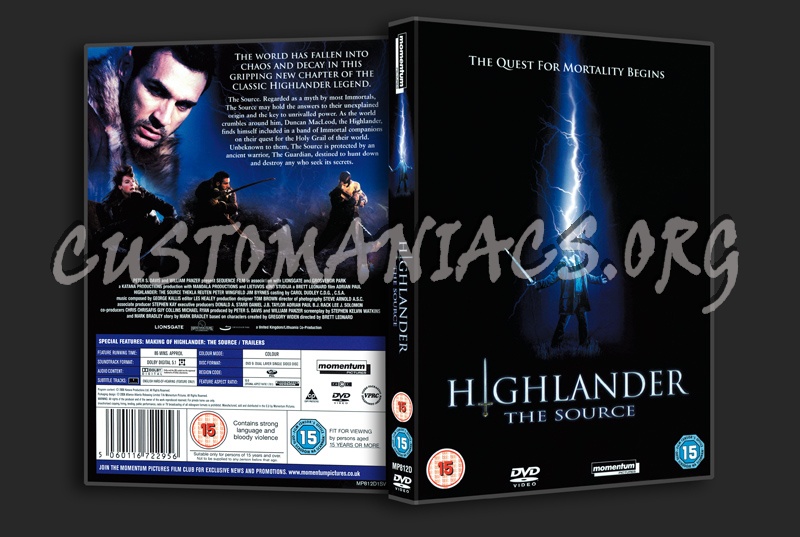 Highlander 5 The Source dvd cover