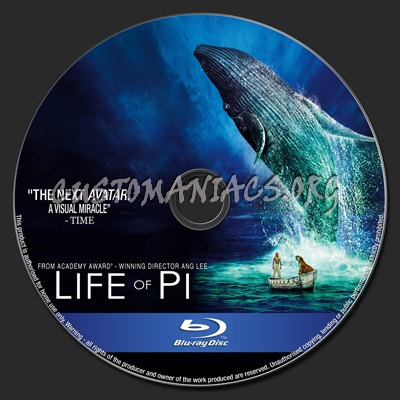 Life of Pi blu-ray label