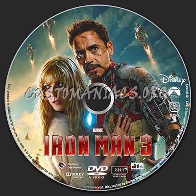 Iron Man 3 dvd label