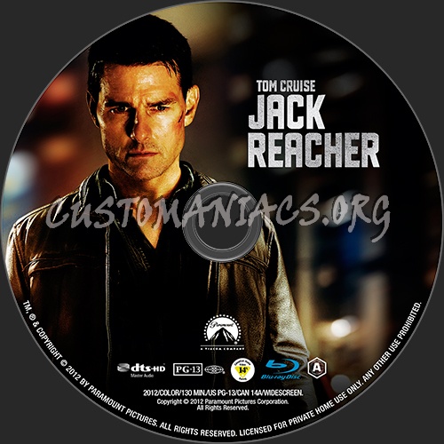 Jack Reacher blu-ray label