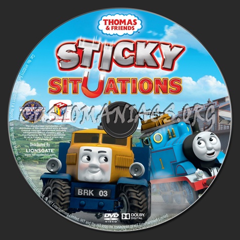 Thomas & Friends: Sticky Situations dvd label
