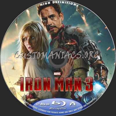 Iron Man 3 (2D+3D) blu-ray label