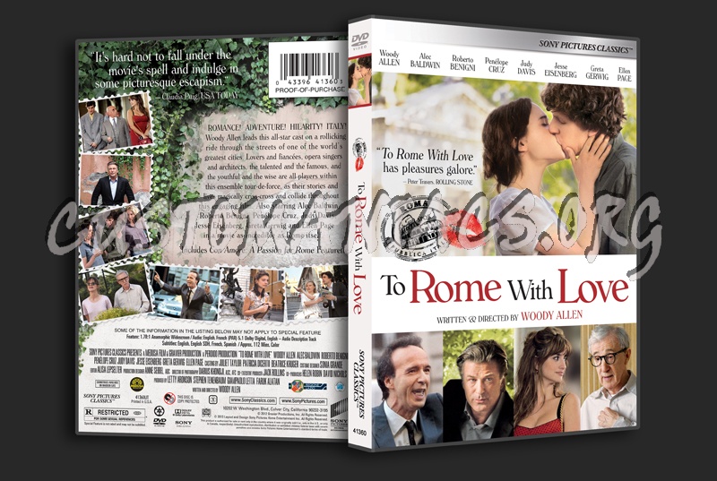 To Rome With Love dvd cover