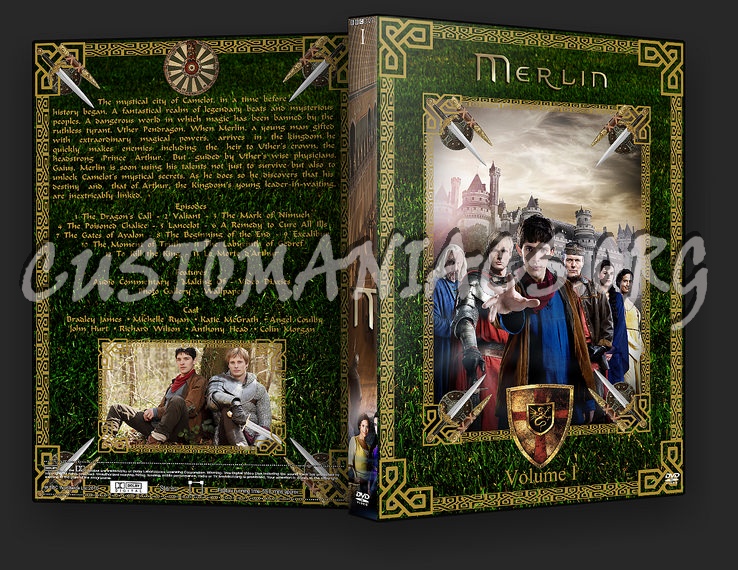 Merlin Series 1 -5 dvd cover