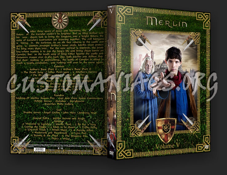 Merlin Series 1 -5 dvd cover