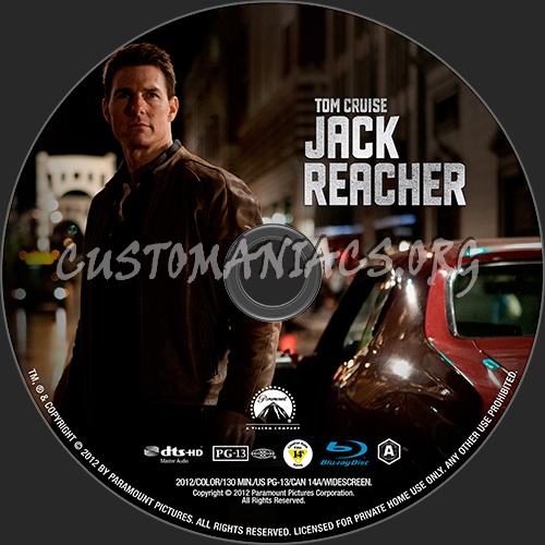 Jack Reacher blu-ray label