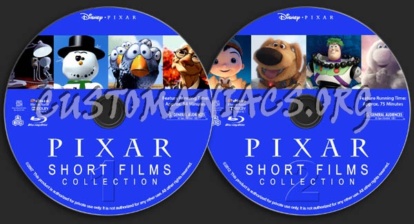 Pixar Short Films Collection - Volumes 1 & 2 blu-ray label