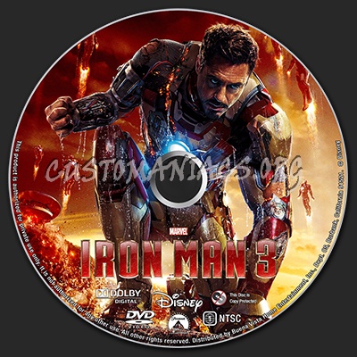 Iron Man 3 dvd label