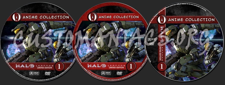 Anime Collection Halo Legends Limited Edition dvd label