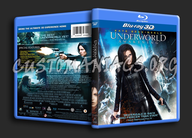 Underworld Awakening 3D blu-ray cover