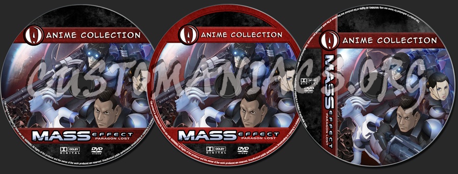 Anime Collection Mass Effect Paragon Lost dvd label