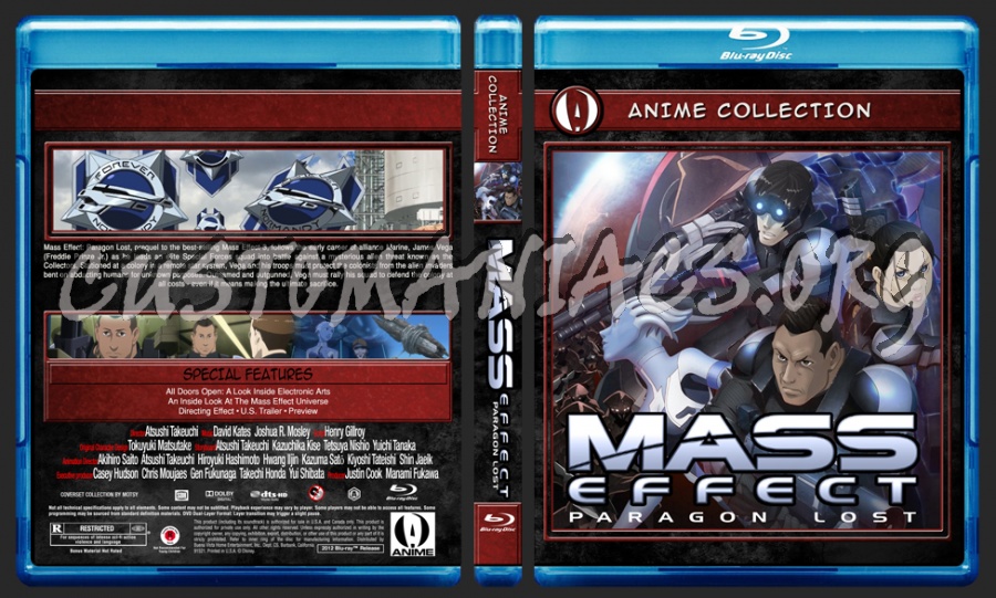 Anime Collection Mass Effect Paragon Lost blu-ray cover