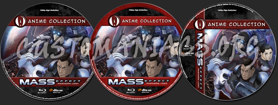 Anime Collection Mass Effect Paragon Lost blu-ray label