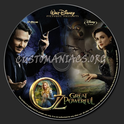 Oz: The Great And Powerful blu-ray label