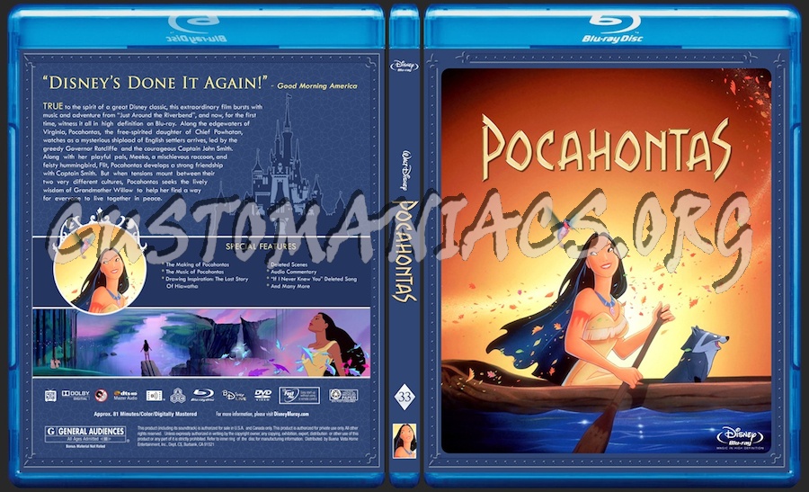 Pocahontas blu-ray cover