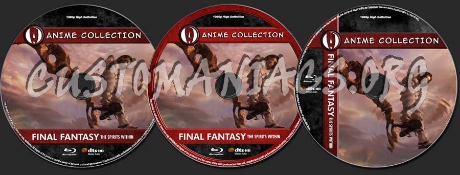 Anime Collection Final Fantasy The Spirits Within blu-ray label