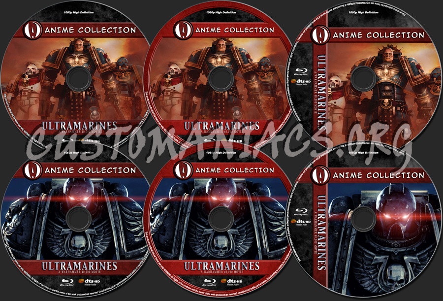 Anime Collection Ultramarines Warhammer A 40K Movie blu-ray label
