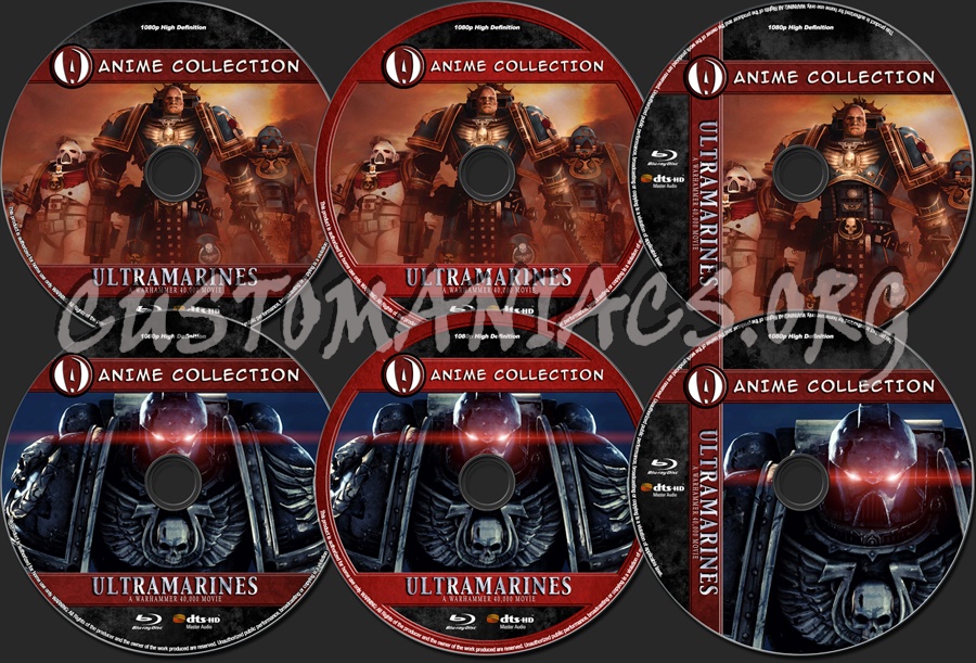 Anime Collection Ultramarines Warhammer A 40K Movie blu-ray label