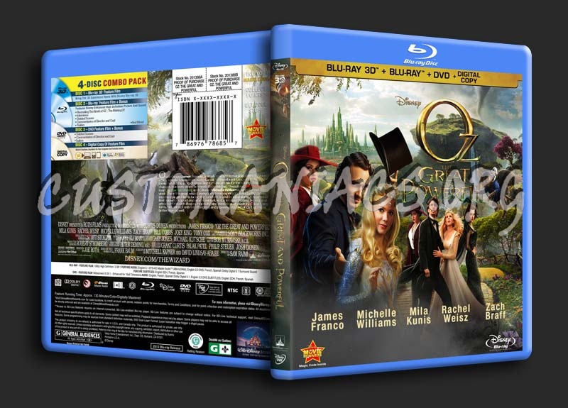 Oz: The Great and Powerful 3D/2D blu-ray cover