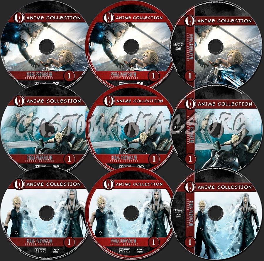 Anime Collection Final Fantasy Advent Children dvd label