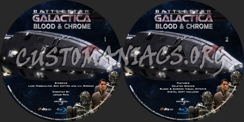 Battlestar Galactica Blood & Chrome blu-ray label