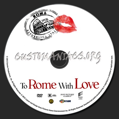 To Rome With Love dvd label