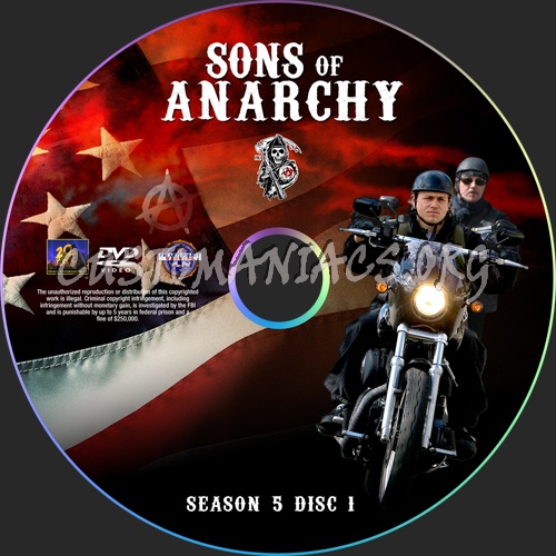 Sons Of Anarchy Season 5 dvd label